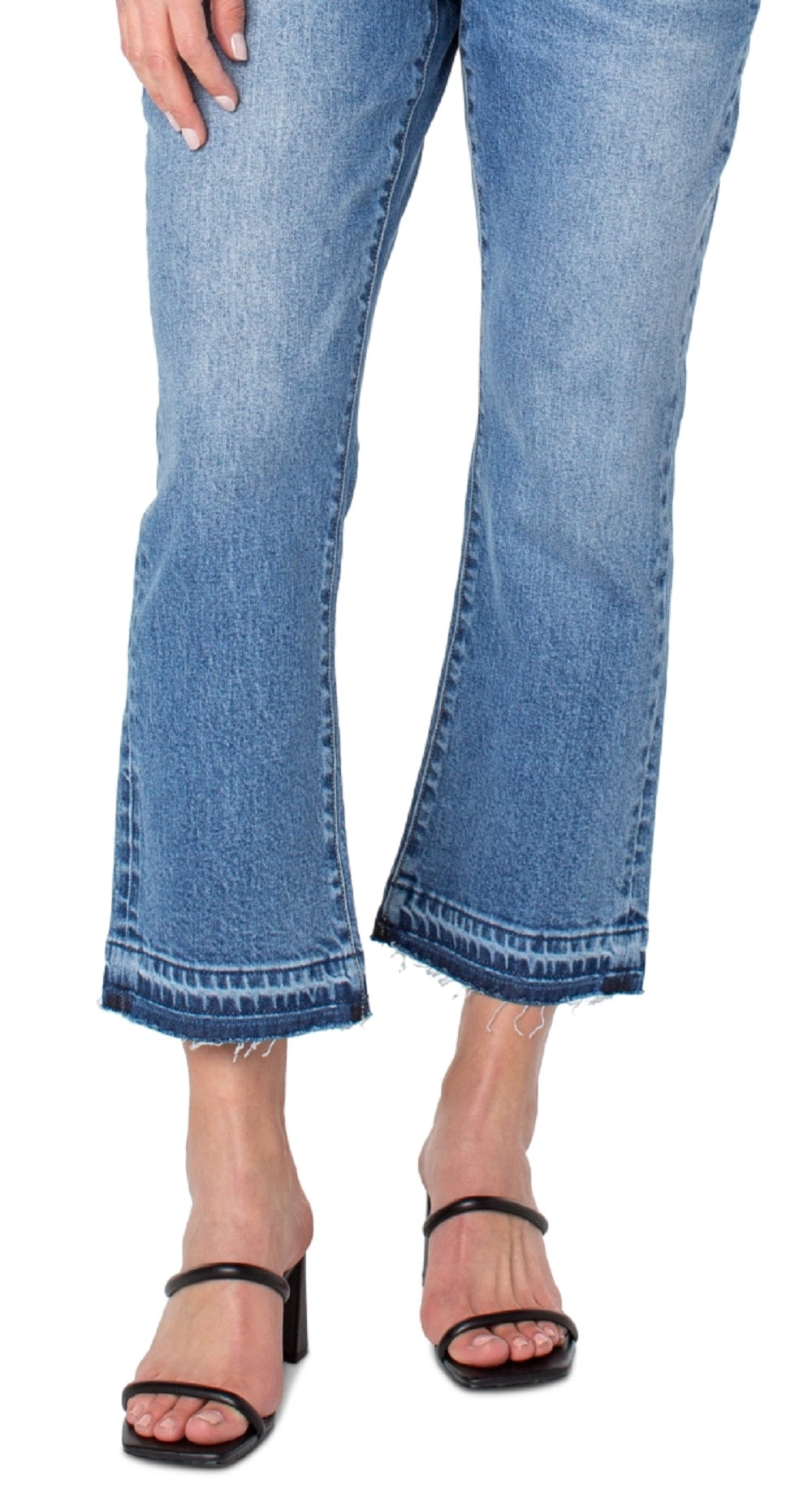 Calça jeans feminina Earnest Sewn Bootcut Cropped Flare Azul Tamanho 29