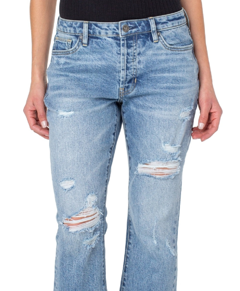 Calça jeans feminina Earnest Sewn Bootcut Cropped Flare Azul Tamanho 29