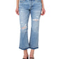 Calça jeans feminina Earnest Sewn Bootcut Cropped Flare Azul Tamanho 29