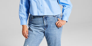 E agora esta blusa feminina de algodão com botões na frente, azul, tamanho 0X