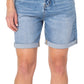 Shorts jeans femininos Earnest Sewn com pregas e punhos, azul, tamanho 27