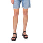 Shorts jeans feminino Earnest Sewn com pregas e punhos, azul, tamanho 33