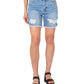 Shorts jeans rasgados femininos Earnest Sewn, azul, tamanho 26