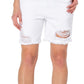 Shorts jeans feminino Earnest Sewn em sarja desgastada, branco, tamanho 24