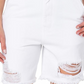 Shorts jeans feminino Earnest Sewn em sarja desgastada, branco, tamanho 26