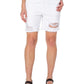 Shorts jeans feminino Earnest Sewn em sarja desgastada, branco, tamanho 31