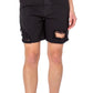 Shorts jeans feminino Earnest Sewn em sarja desgastada, preto, tamanho 34