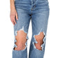 Calça jeans feminina Earnest Sewn, comprimento total, azul, tamanho 25