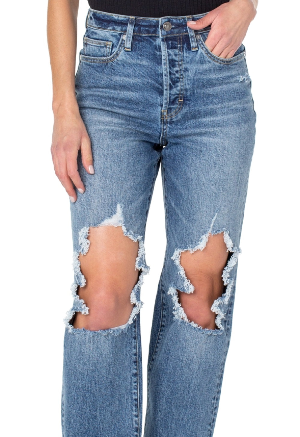 Calça jeans feminina Earnest Sewn, comprimento total, azul, tamanho 25