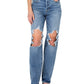 Calça jeans feminina Earnest Sewn, comprimento total, azul, tamanho 25