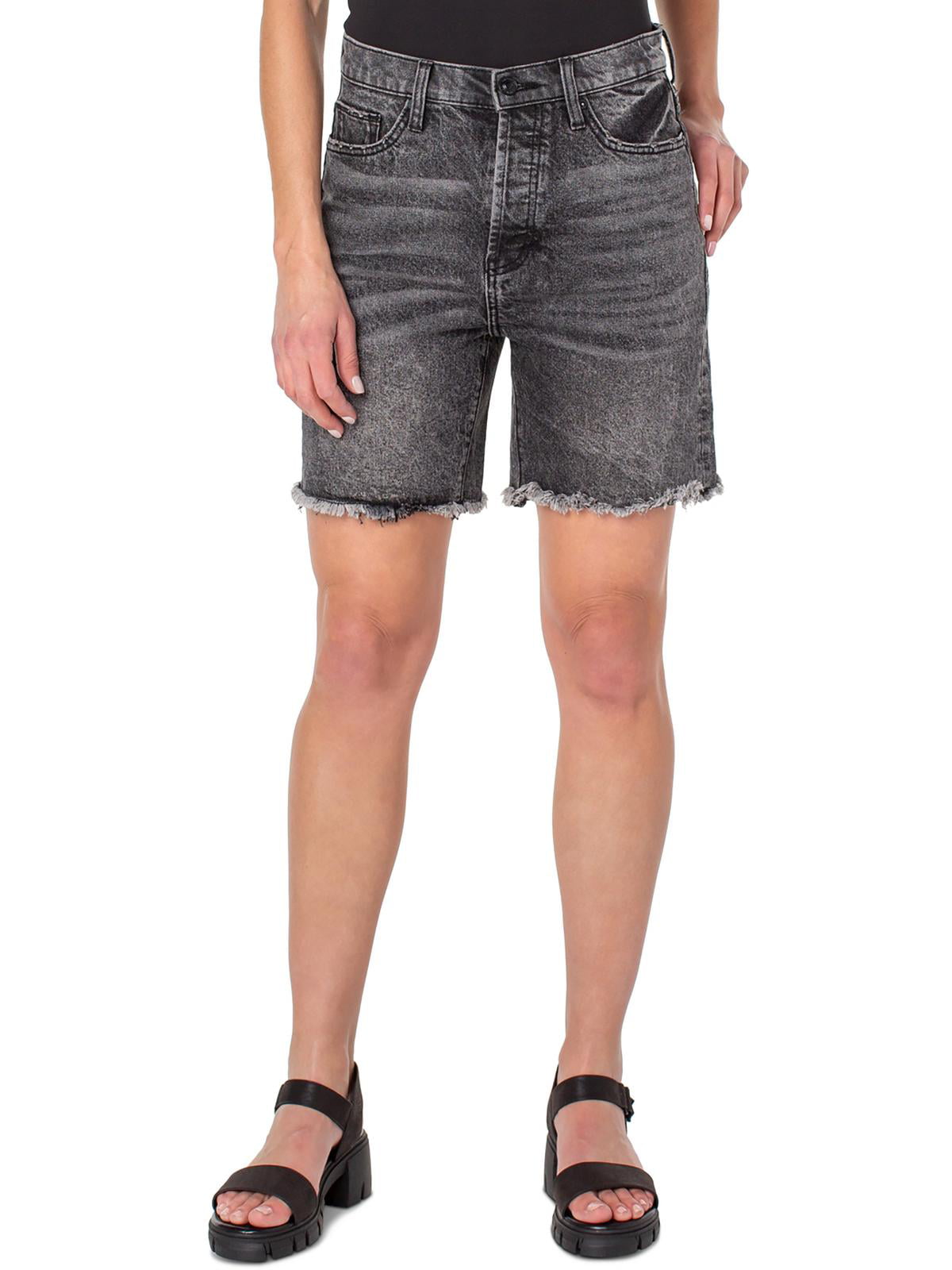 Shorts jeans feminino Earnest Sewn Faded Mini, cinza, tamanho 26