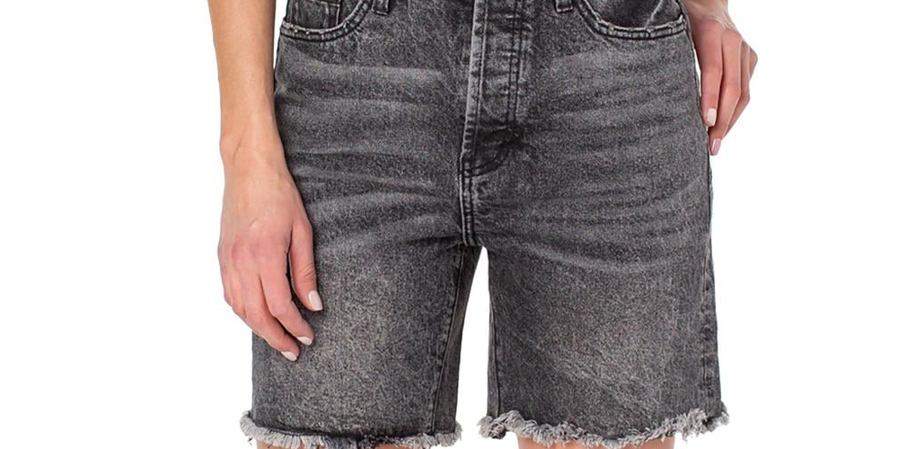 Shorts jeans feminino Earnest Sewn Faded Mini, cinza, tamanho 26