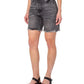 Shorts jeans feminino Earnest Sewn com bainha desfiada, preto, tamanho 32