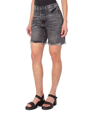 Shorts jeans feminino Earnest Sewn com bainha desfiada, preto, tamanho 32