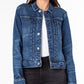 Jaqueta jeans feminina Earnest Sewn azul tamanho grande