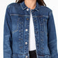 Jaqueta jeans feminina Earnest Sewn azul tamanho grande