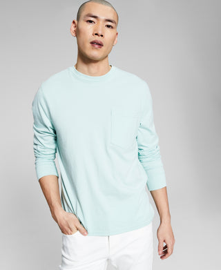 E agora esta camiseta masculina de manga comprida com bolso verde