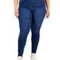 Calça jeans feminina Dawson Super Skinny, cintura média, rosa, tamanho 22W, azul