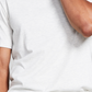 E agora esta camiseta básica masculina branca tamanho pequeno