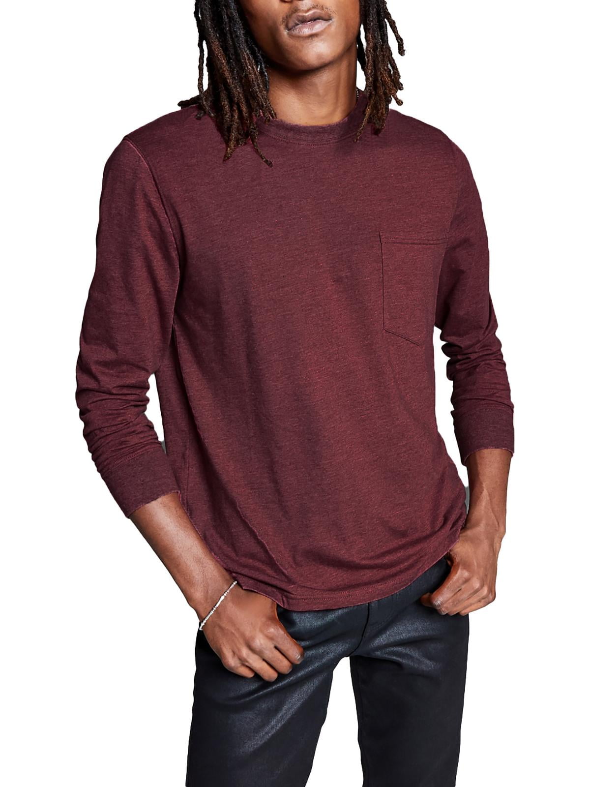 E agora esta camiseta masculina de manga comprida com bolso vermelha