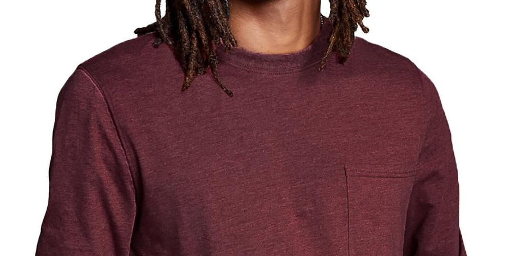 E agora esta camiseta masculina de manga comprida com bolso vermelha