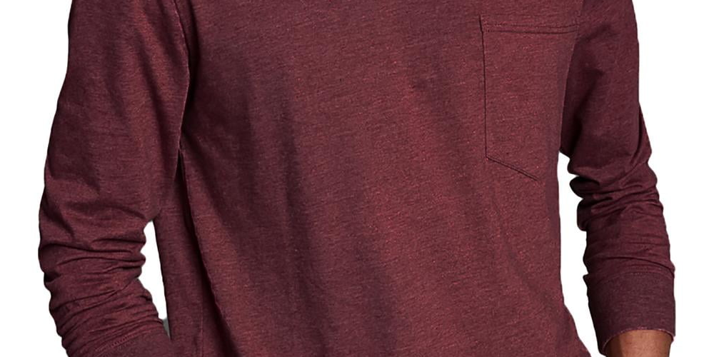 E agora esta camiseta masculina de manga comprida com bolso vermelha