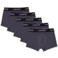 Pacote com 5 cuecas masculinas Lacoste Cotton Trunk, pretas, tamanho médio