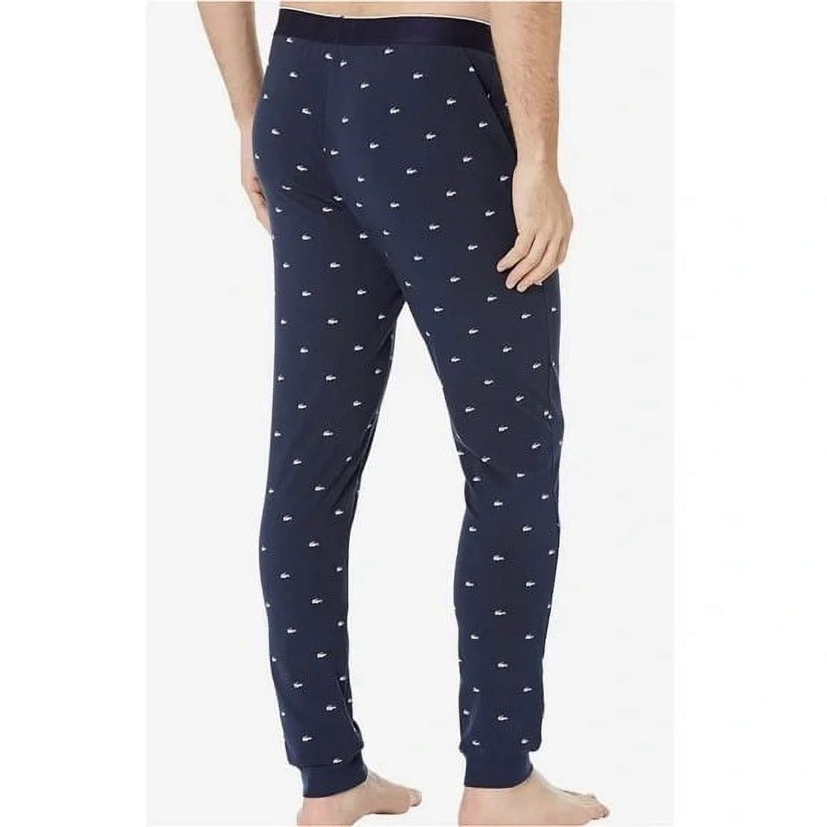 Calça de pijama masculina Lacoste, azul, tamanho grande