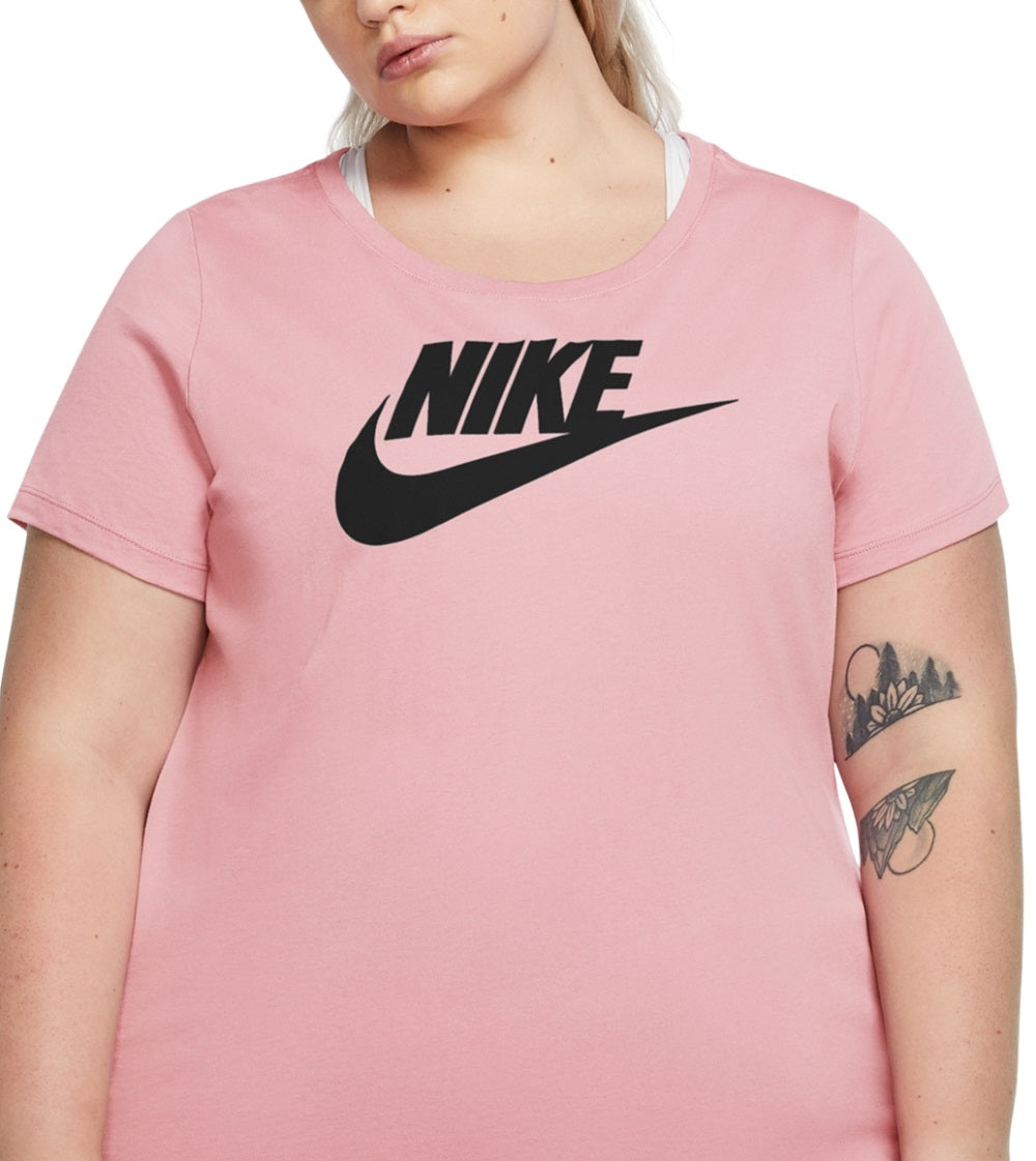 Camiseta Nike Sportswear Cotton Logo Feminina Rosa Tamanho GG
