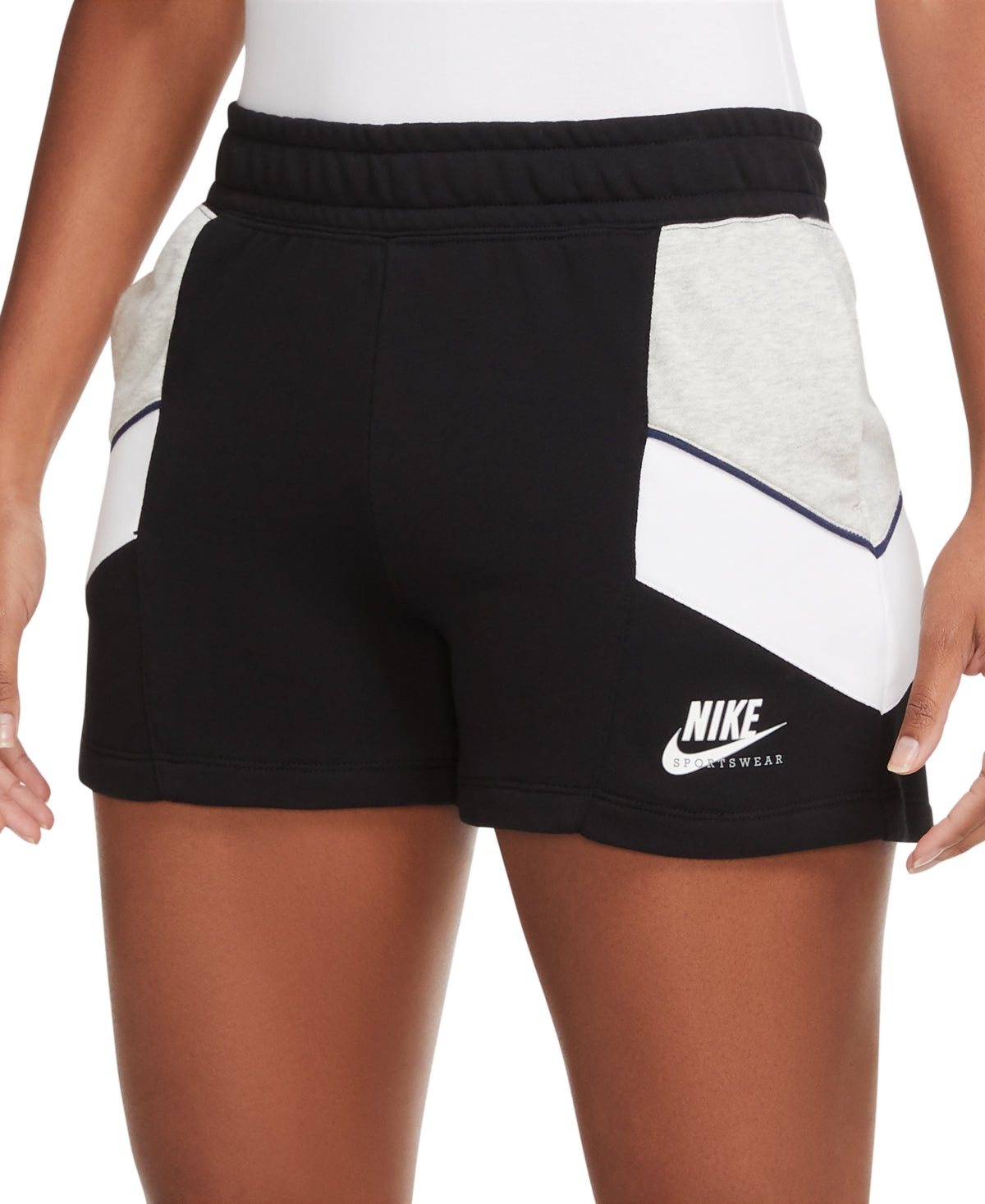 Shorts Nike Feminino Colorblocked Pull On Preto Tamanho Médio