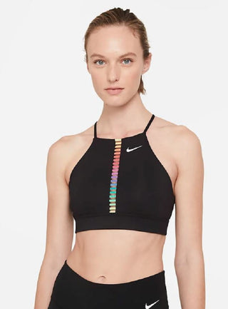 Sutiã Nike Indy Rainbow Ladder HI Feminino Preto Tamanho Grande