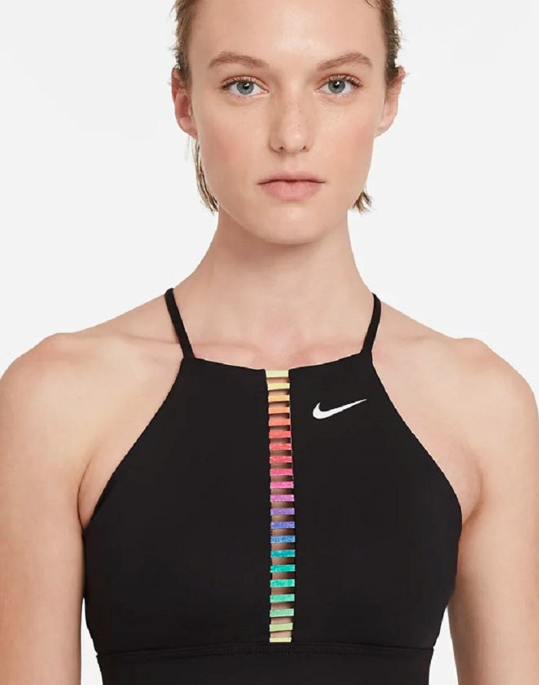 Sutiã Nike Indy Rainbow Ladder HI Feminino Preto Tamanho Grande