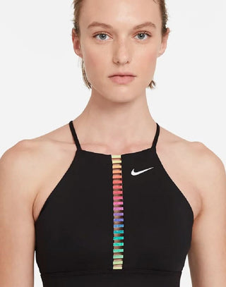 Sutiã Nike Indy Rainbow Ladder HI Feminino Preto Tamanho Grande