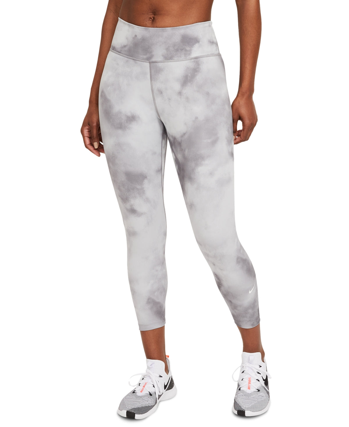 Legging Nike Dri Fit One Icon Clash Crop Performance Feminina Cinza Tamanho P