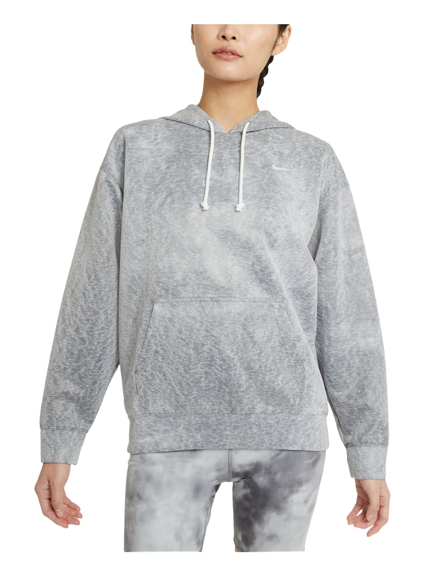 Moletom com capuz Nike Icon Clash feminino cinza, tamanho pequeno