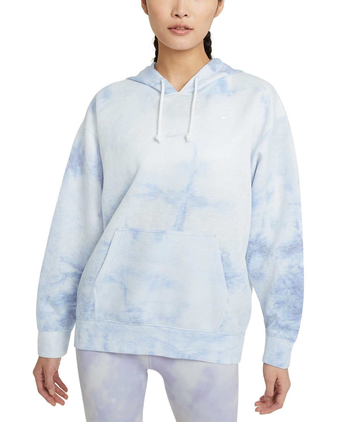 Moletom com capuz Nike Dri Fit Icon Clash feminino, azul, tamanho pequeno