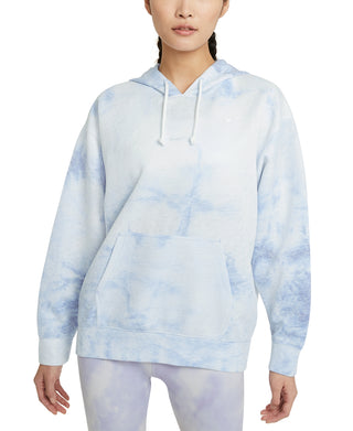 Moletom com capuz Nike Dri Fit Icon Clash feminino, azul, tamanho pequeno
