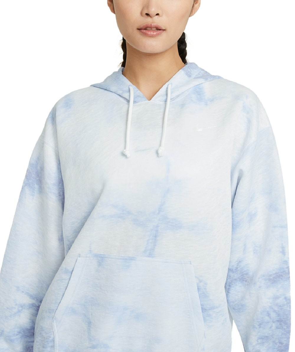 Moletom com capuz Nike Dri Fit Icon Clash feminino, azul, tamanho pequeno