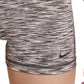 Shorts esportivos Nike Pro Space Dyed Fitted feminino, preto, tamanho X-S