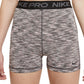 Shorts esportivos Nike Pro Space Dyed Fitted feminino, preto, tamanho X-S