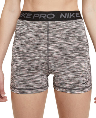 Shorts esportivos Nike Pro Space Dyed Fitted feminino, preto, tamanho X-S