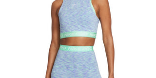 Shorts esportivos Nike Pro Space Dyed Fitted feminino, verde, tamanho médio
