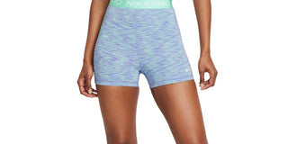 Shorts esportivos Nike Pro Space Dyed Fitted feminino, verde, tamanho médio