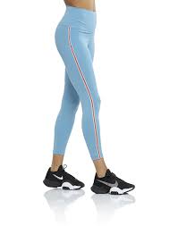 Calça de ioga Nike feminina de crochê com corte 7/8 de cintura alta, azul, tamanho grande