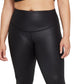 Legging Nike One Faux Leather 7/8 Feminina Preta Tamanho 1X
