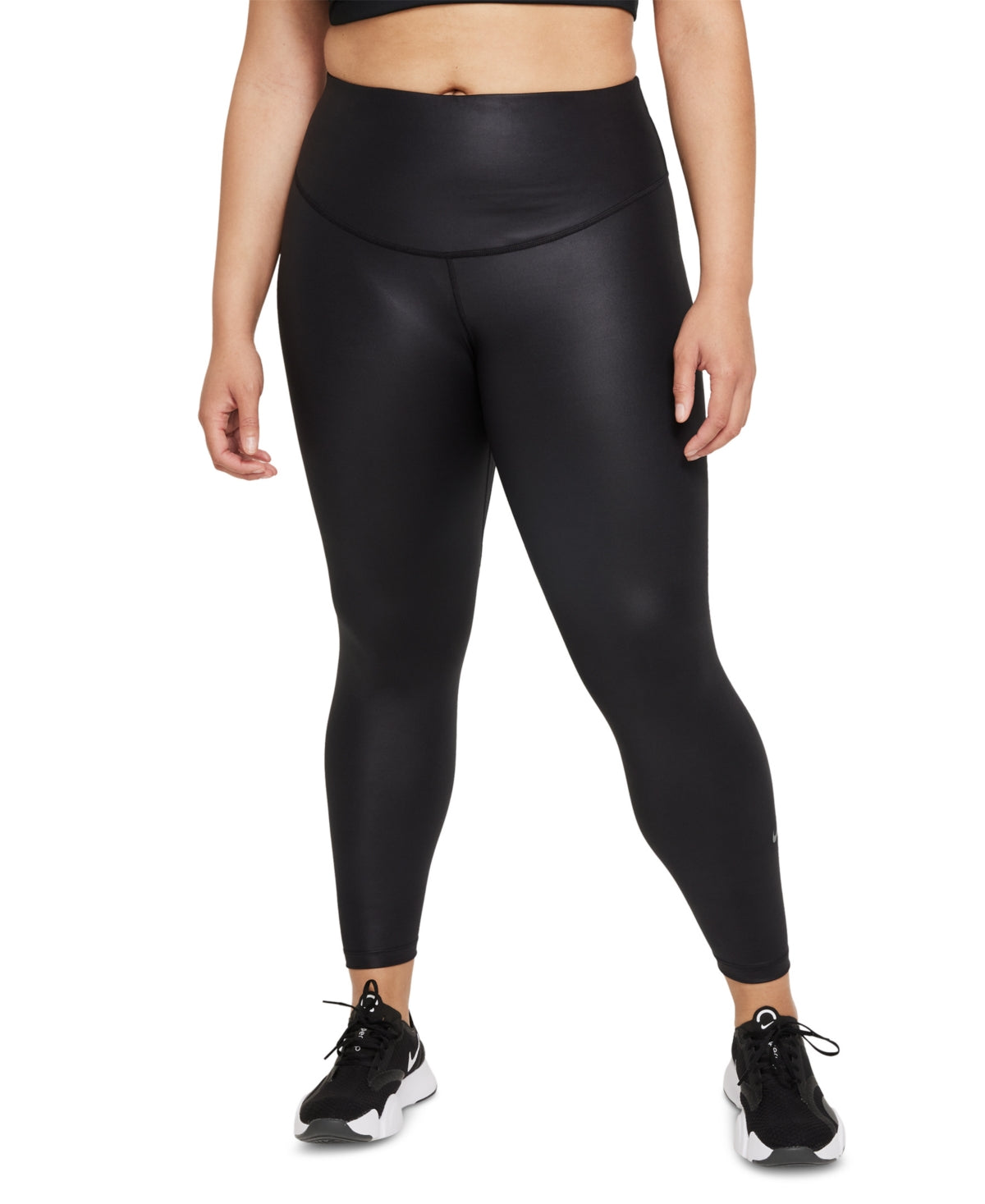 Legging Nike One Faux Leather 7/8 Feminina Preta Tamanho 1X