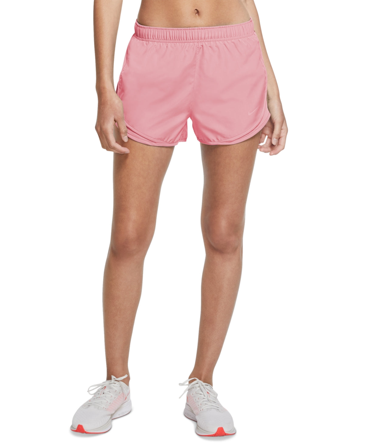 Shorts de corrida Nike Dri Fit Solid Tempo feminino, rosa, tamanho extrapequeno
