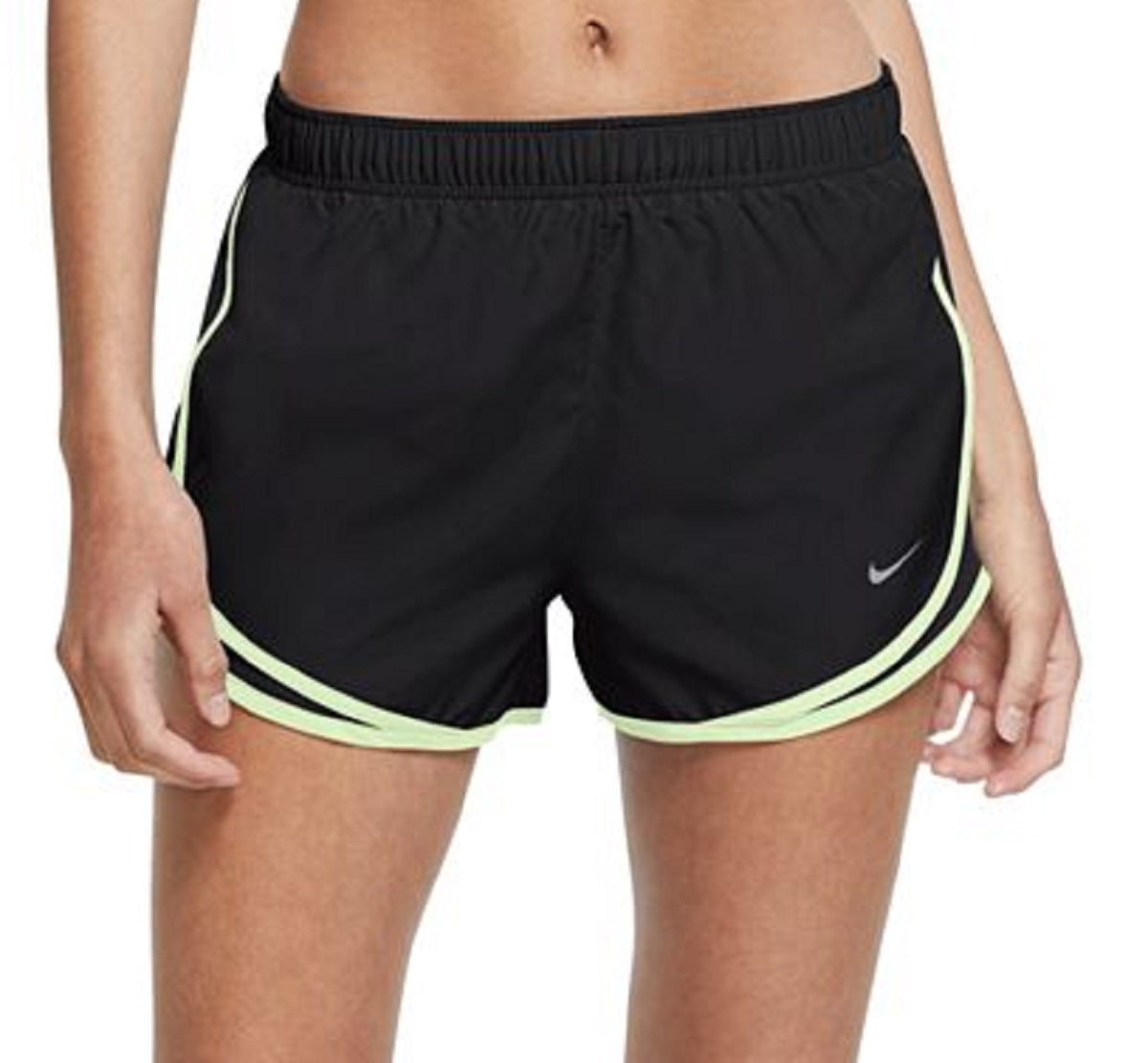 Shorts de corrida Nike Dri Fit Solid Tempo feminino, preto, tamanho extragrande
