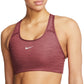 Sutiã esportivo Nike Dri Fit Racerback Swoosh Feminino Marrom Tamanho XS