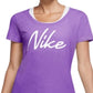 Camiseta de treino Nike Dri Fit Script Logo feminina, roxa, tamanho grande